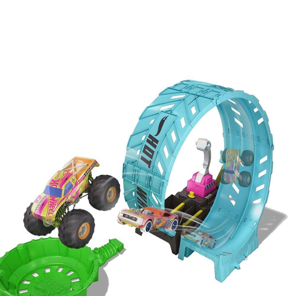 Pista Hot Wheels Monster Trucks Batalha Do Tubarão Mecha FYK14