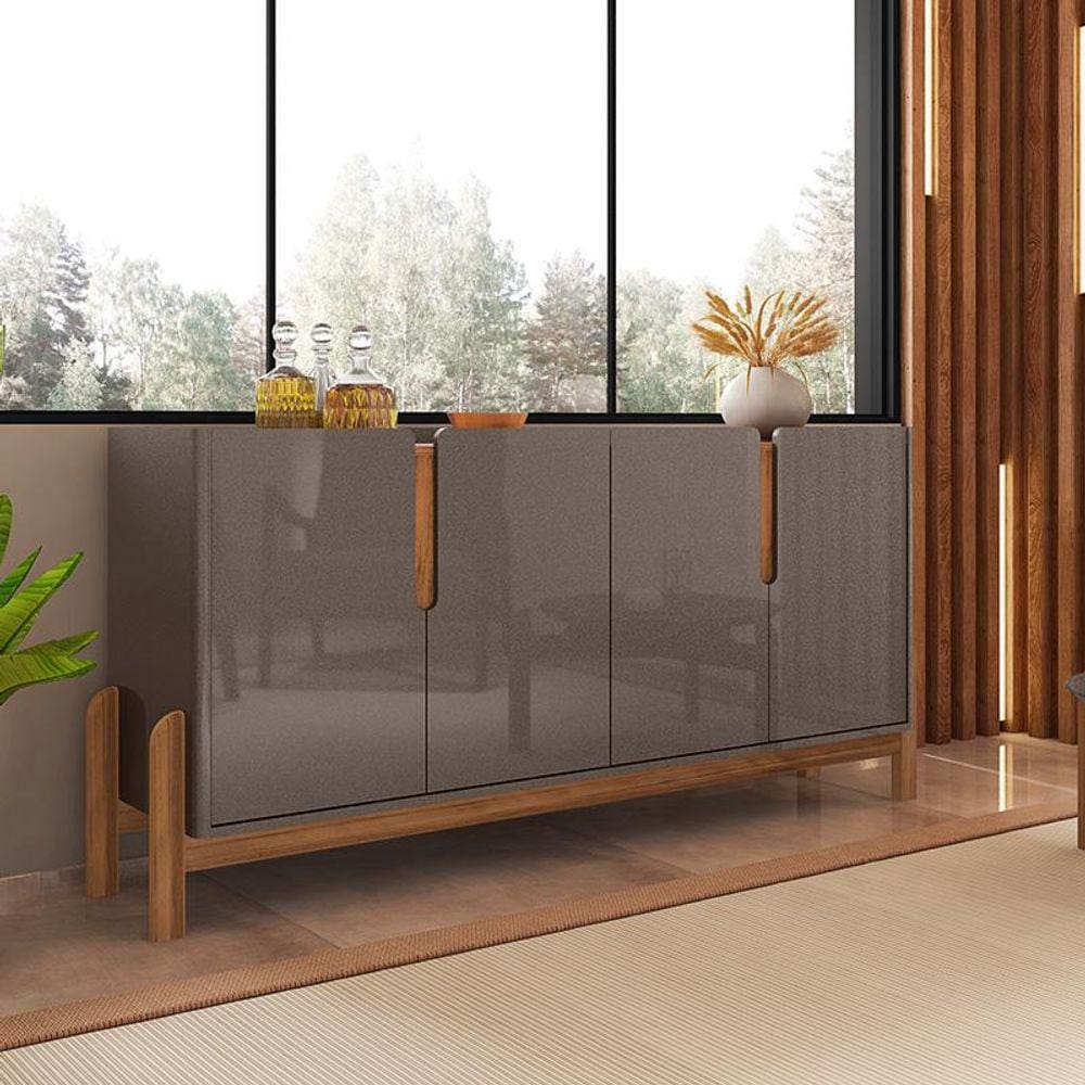 Aparador Buffet Sala Lizz 170cm com Pés de Madeira Maciça