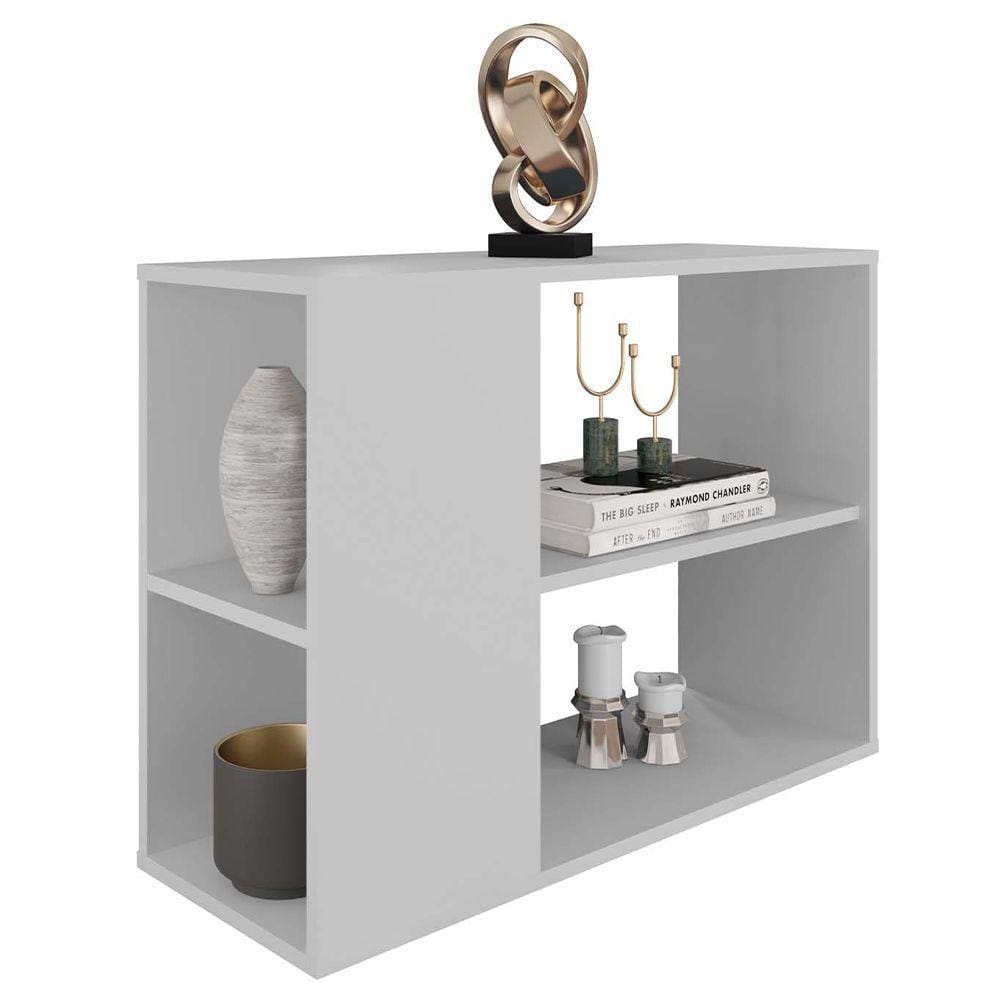 Mesa Lateral De Apoio Centro Decorativa Opala Branco Caemmun