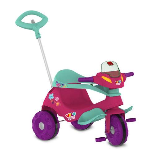 Triciclo Infantil - Passeio e Pedal - Velobaby G2 - Rosa - Bandeirante