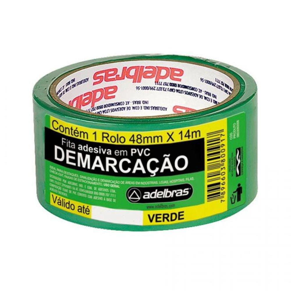 Fita Para Marcação De Solo Pvc 48Mm X 14M Verde 803050006