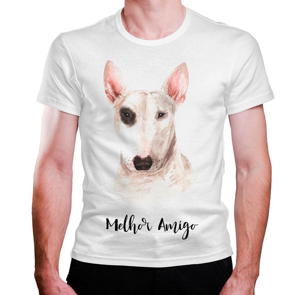 CAMISETA MASCULINA Cachorro Bull Terrier Melhor Amigo