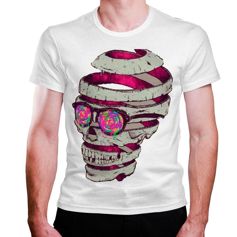 CAMISETA MASCULINA caveira psicodélica