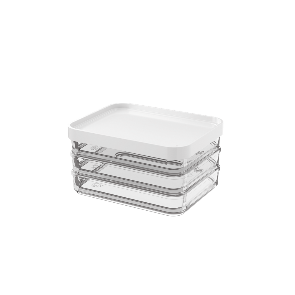 Pote Trio Coza Clear 840ml - 13,1 x 16,7 x 8,5 cm Branco