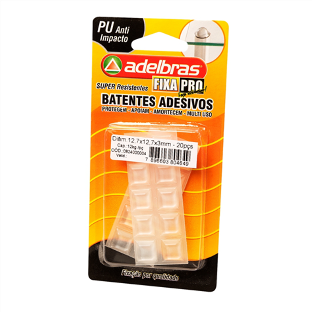 Protetor Adesivo Anti-Impacto 20Peças Transpartente Quadrado 12,7X13mm