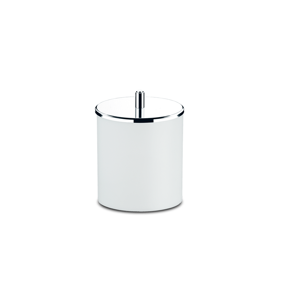Lixeira PP com Tampa em Inox Brinox Decorline Ø 18,5 x 23 cm Branco