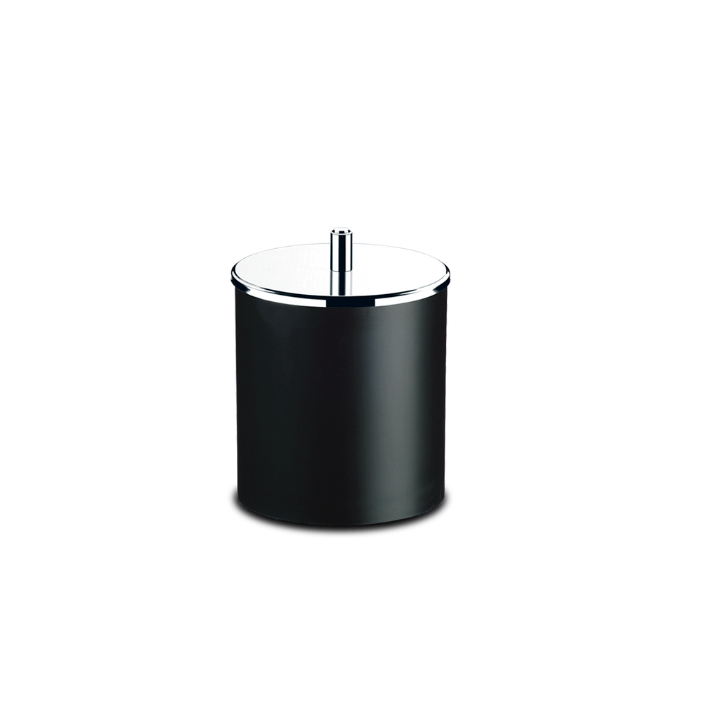 Lixeira PP com Tampa em Inox Brinox Decorline Ø 18,5 x 23 cm Preto