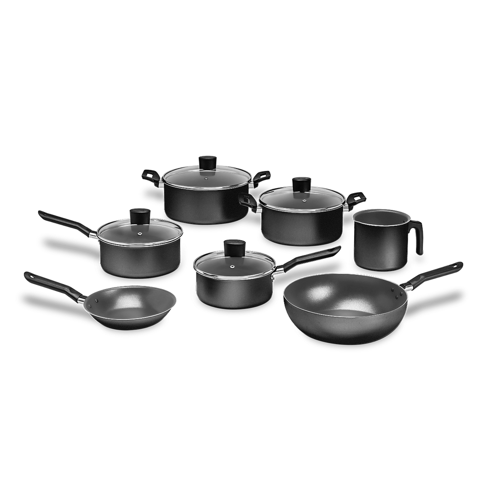 Jogo de Panelas Brinox Ebony 7 Peças Preto