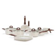 Jogo de Panelas Brinox Ceramic Life Smart Plus 8 Peças Vanilla