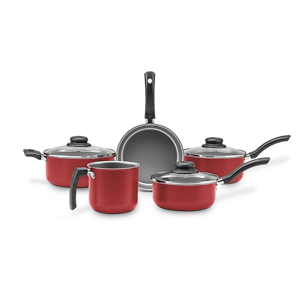 Jogo de Panelas Brinox Ruby 5 Peças Vermelho