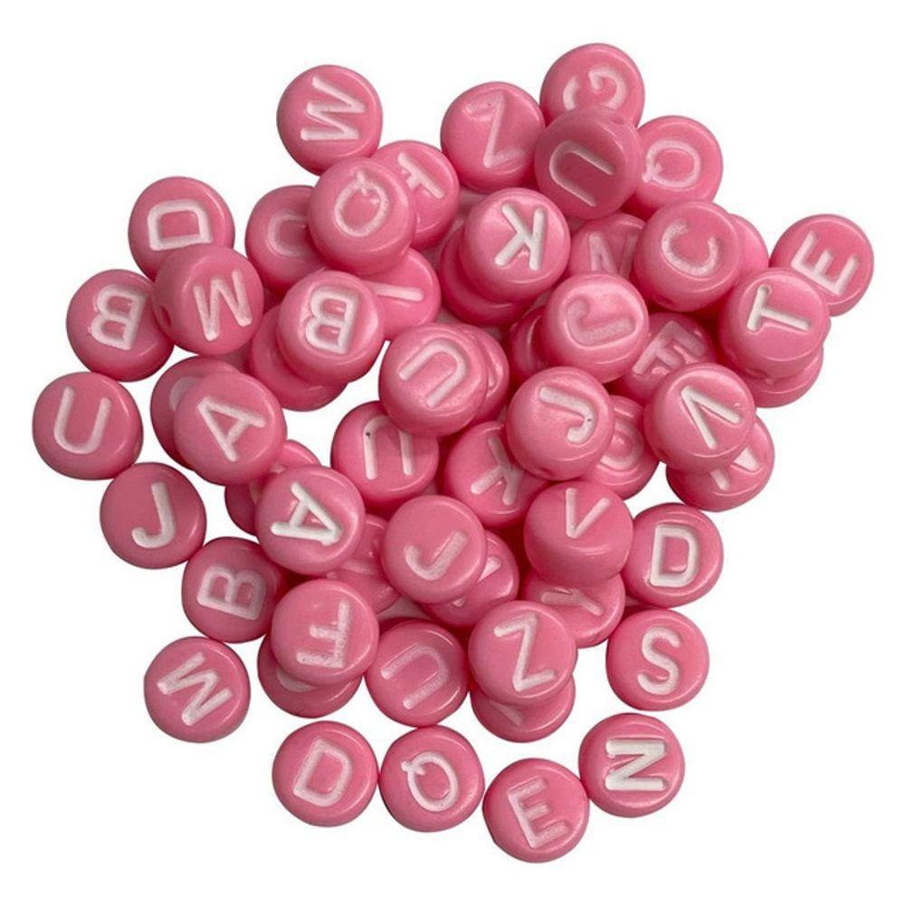 300 Miçangas de Letras Redondas Para Pulseira Infantil Colar