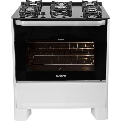 imagem-Fogão de Piso Suggar Best Cook 5 Bocas Mesa de Virdo Branco Bivolt FGV505BR