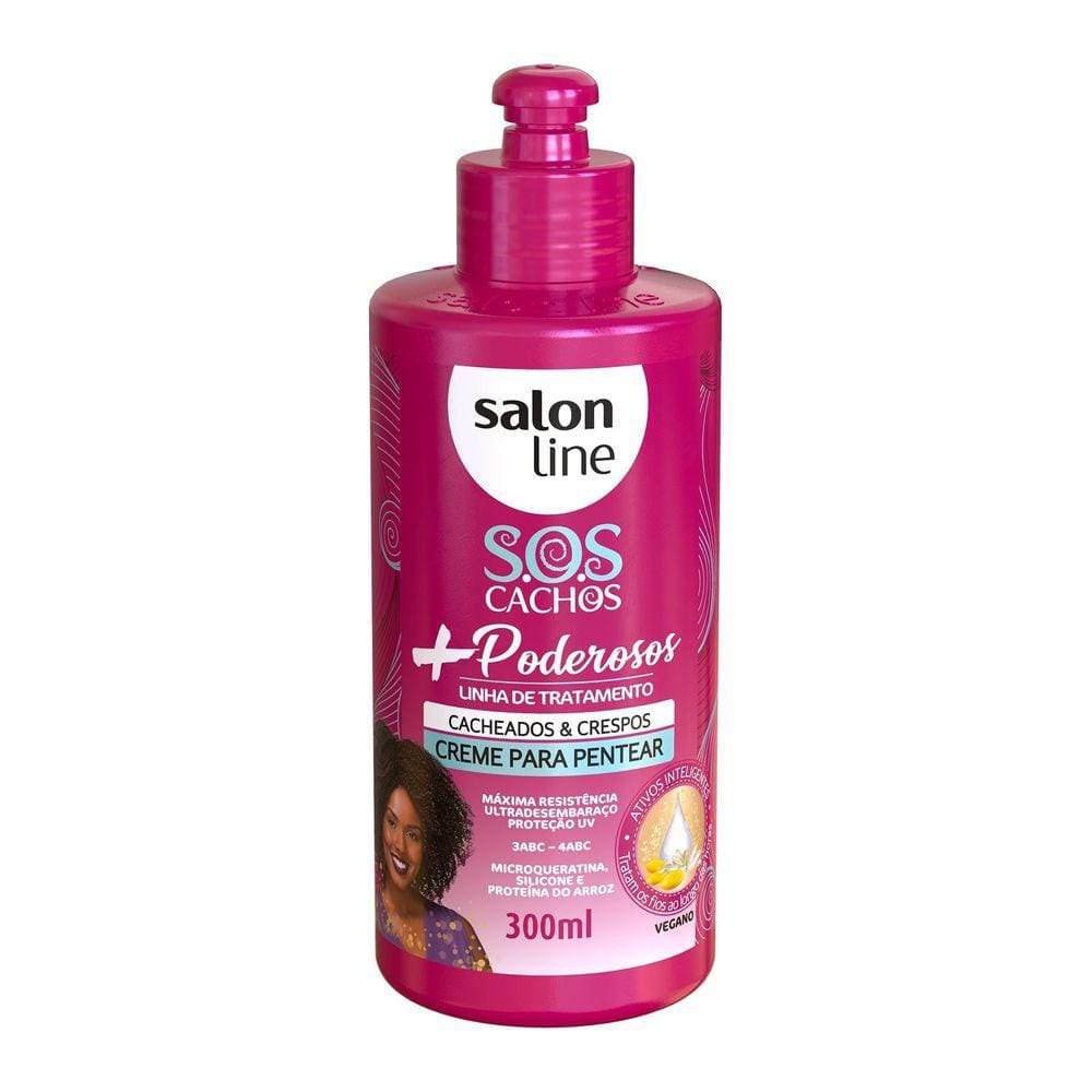 Creme Para Pentear Salon Line SOS Cachos + Poderosos 3ABC - 4ABC 300ml