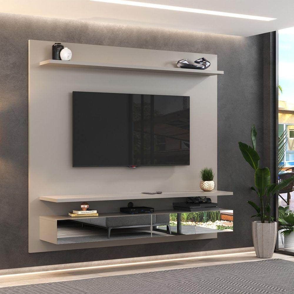 Painel para TV até 75 Polegadas 2 Gavetas Espelhadas Bp1062e Foscarini Nude