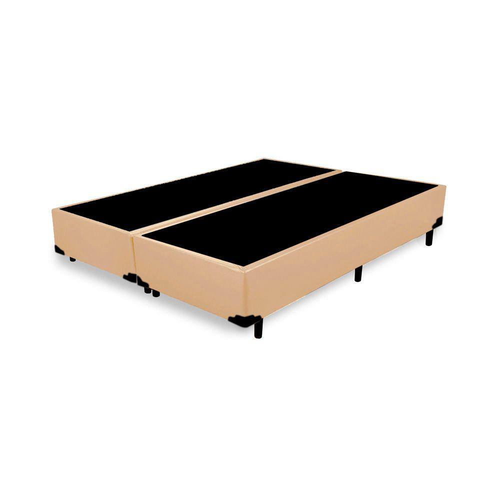 Cama Box Casal Bipartido AColchoes Sintético Bege 40x138x188
