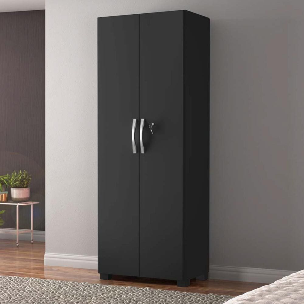 Armário Multiuso Com Chave 2 Portas Chicago Notável Preto