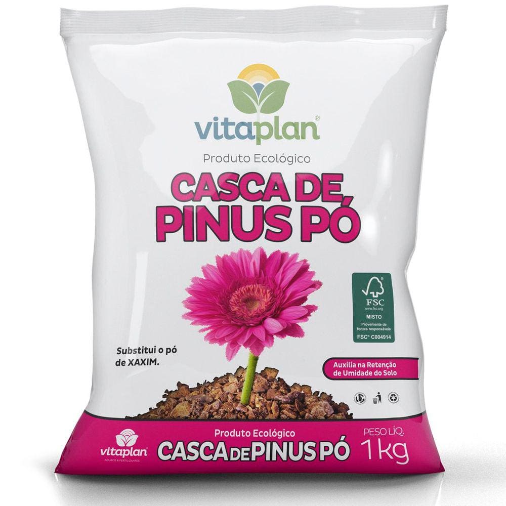Saco Substrato Vitaplan Produto Ecológico Casca de Pinus Pó
