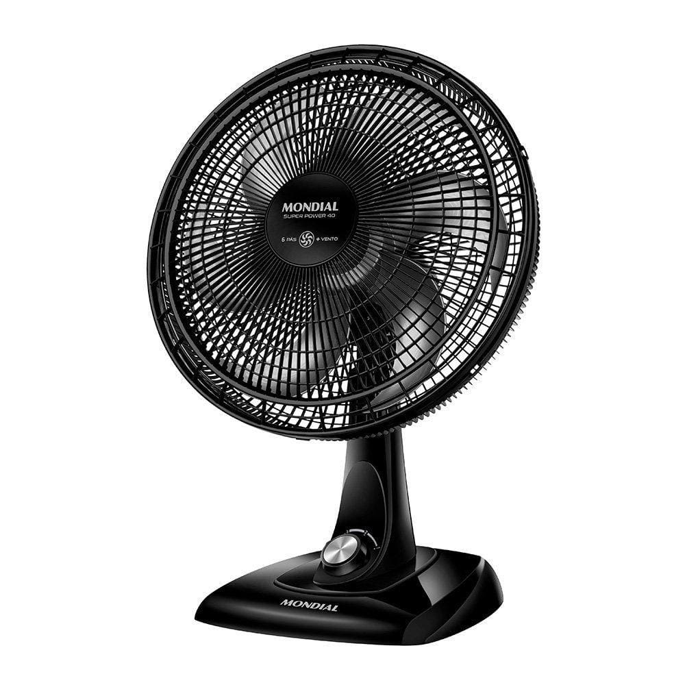 Ventilador de Mesa Mondial VSP-40-B 40cm Com 6 Pás 3 Velocidades e Sistema Ocilante Preto