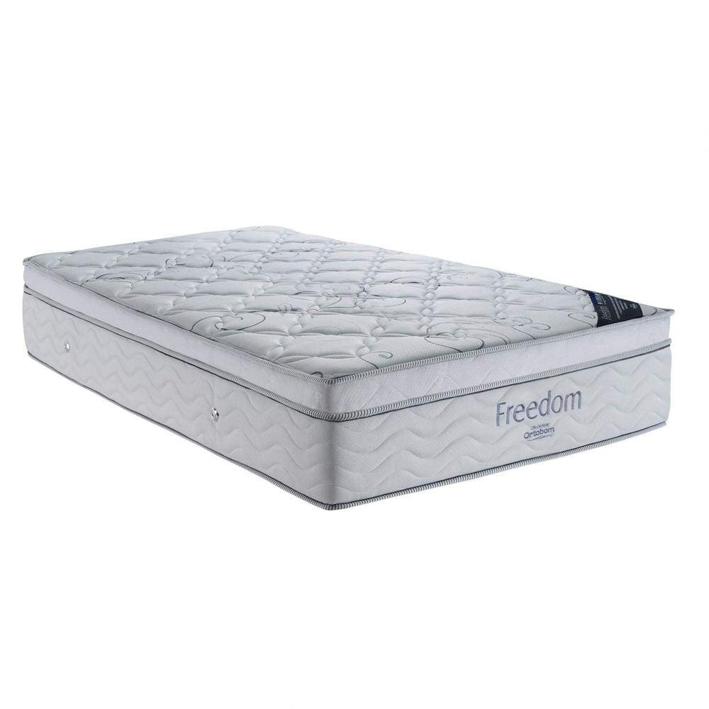 Colchão Casal 32cmx138cmx188cm com Molas Nanolastic Freedom Superpocket P52 Exclusive Ortobom Branco/Cinza