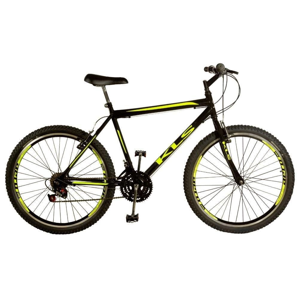 Bike KLS Aro 26 Sport Gold Freio V-Break Preto E Amarelo