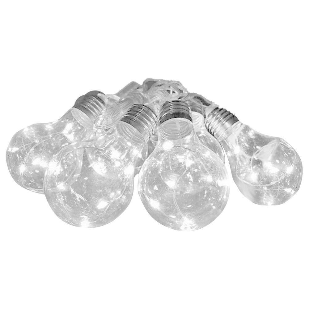 Varal Cordão Fio de Luzes 10 Lâmpadas 220v Led 4,6m Foco Incandescente Luz Branca Natal Enfeite