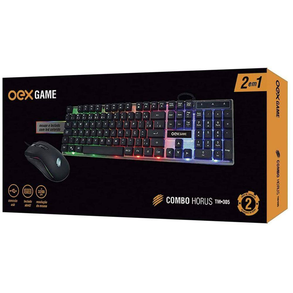 Kit Gamer Teclado Mouse Headset Mouse Pad - OEX Game Combo Argos