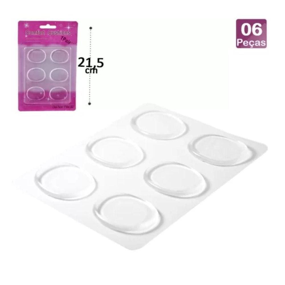 6 Protetores Silicone Para Calcanhar E Pé Anti-Calos Unissex