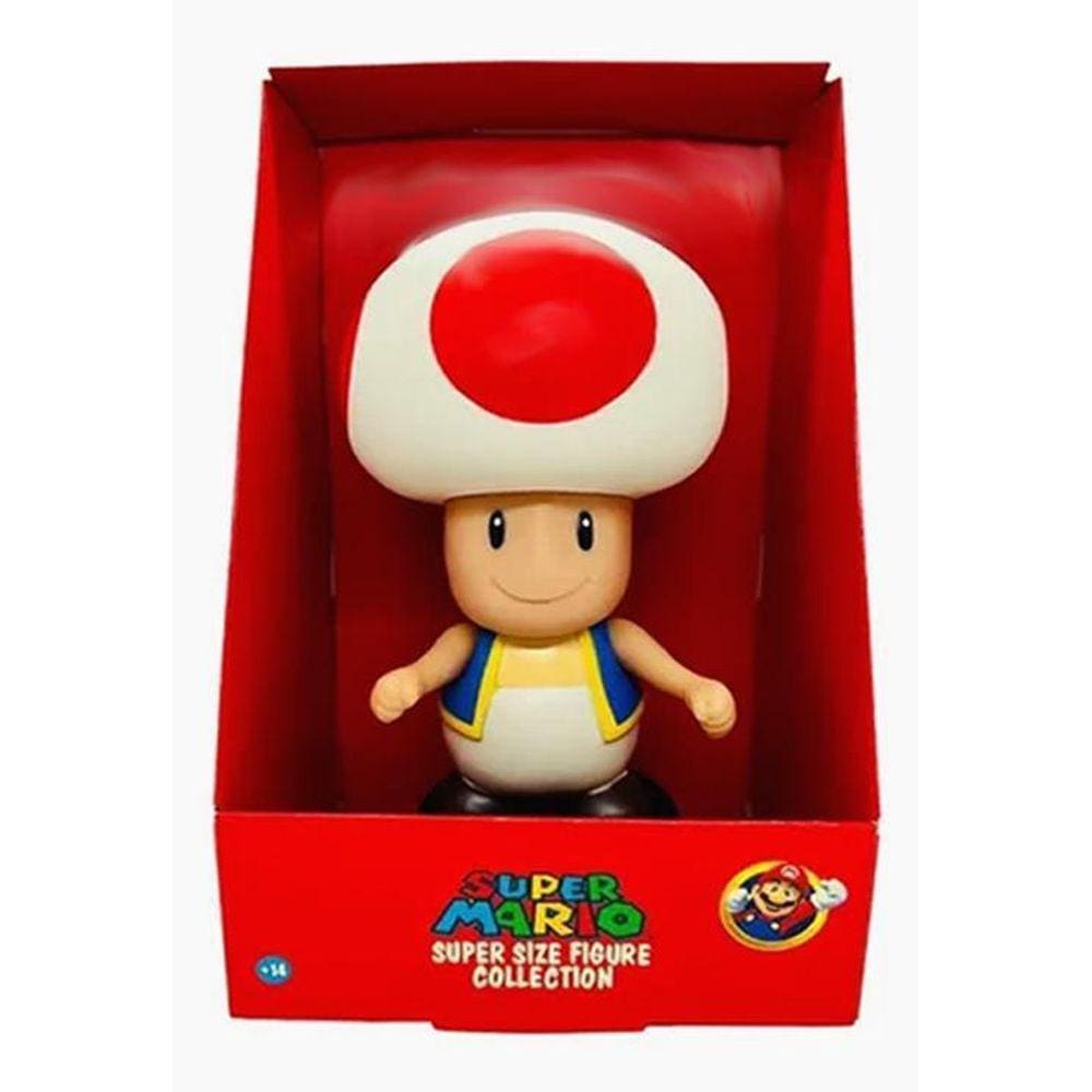 Boneco Toad Super Mario Action Figure Ruggi Cogumelo 20Cm