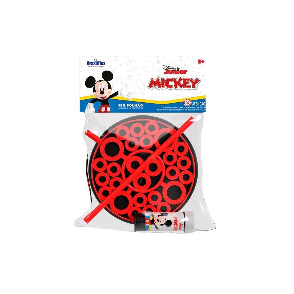 Lança Bolhas De Sabão Big Bolhão Personagem Mickey Com Refil