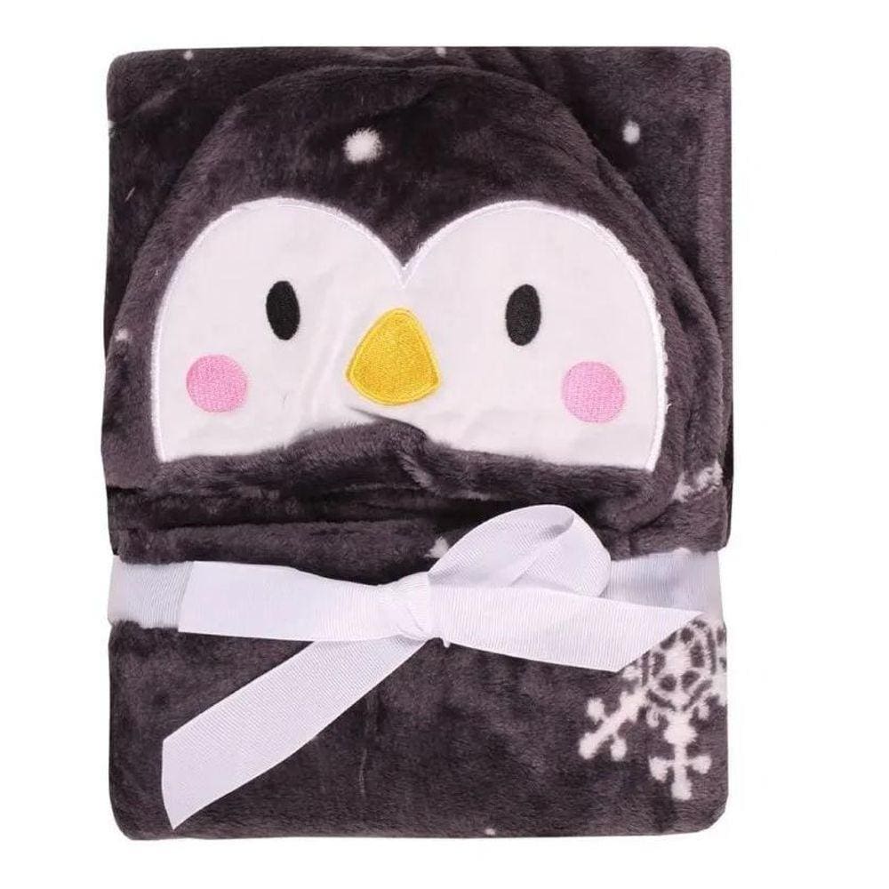 Manta Baby Com Capuz Pinguim Jolitex 75 Cm X 1,00 M
