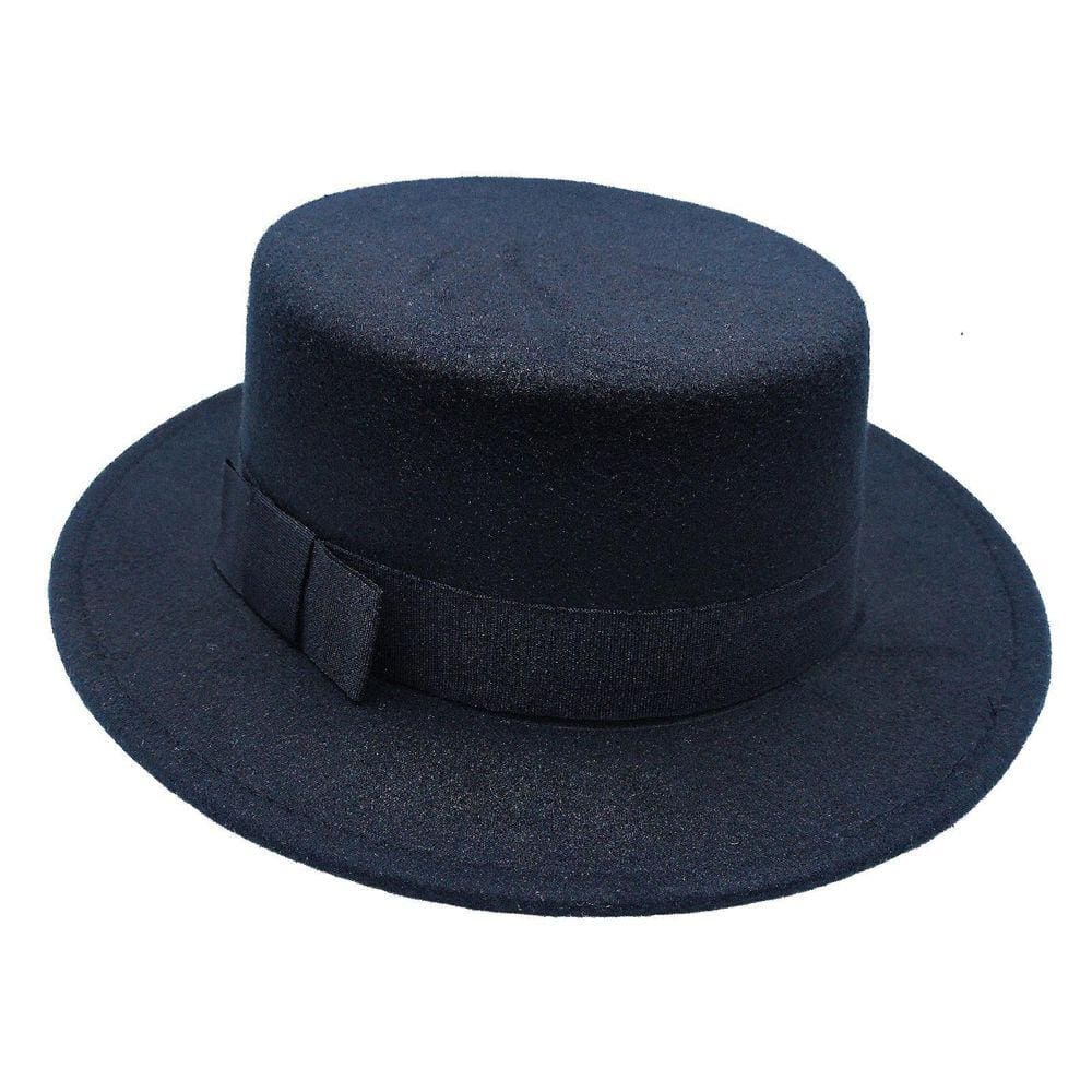 Chapéu Fedora Feltro Aba Média Reta Dura Unissex Redondo