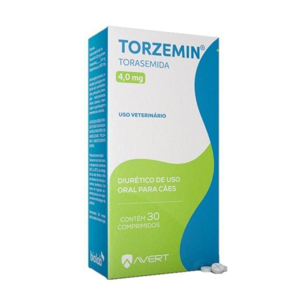 Torzemin 4,0Mg Diurético Para Cães Avert 30 Comprimidos