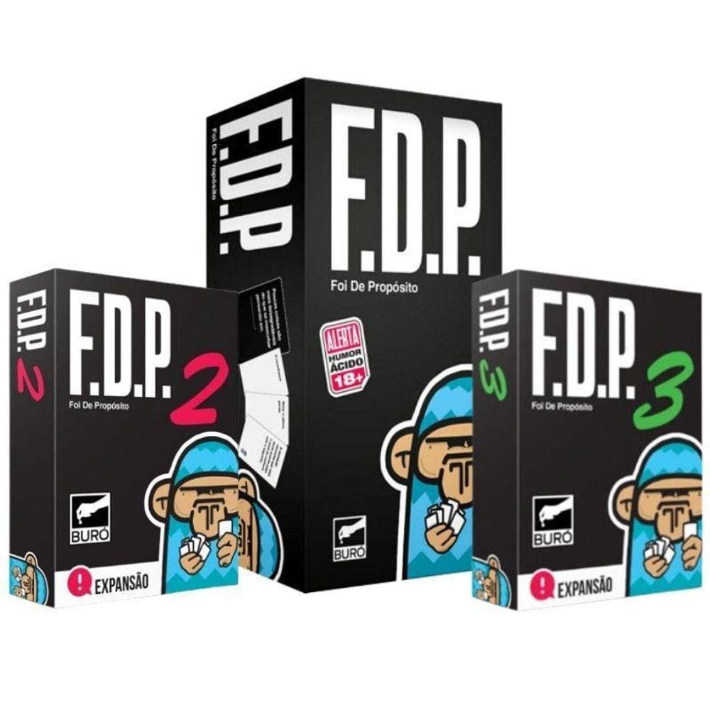 Kit Jogos Foi De Propósito + Expansão Fdp 2 + Fdp 3 Buró
