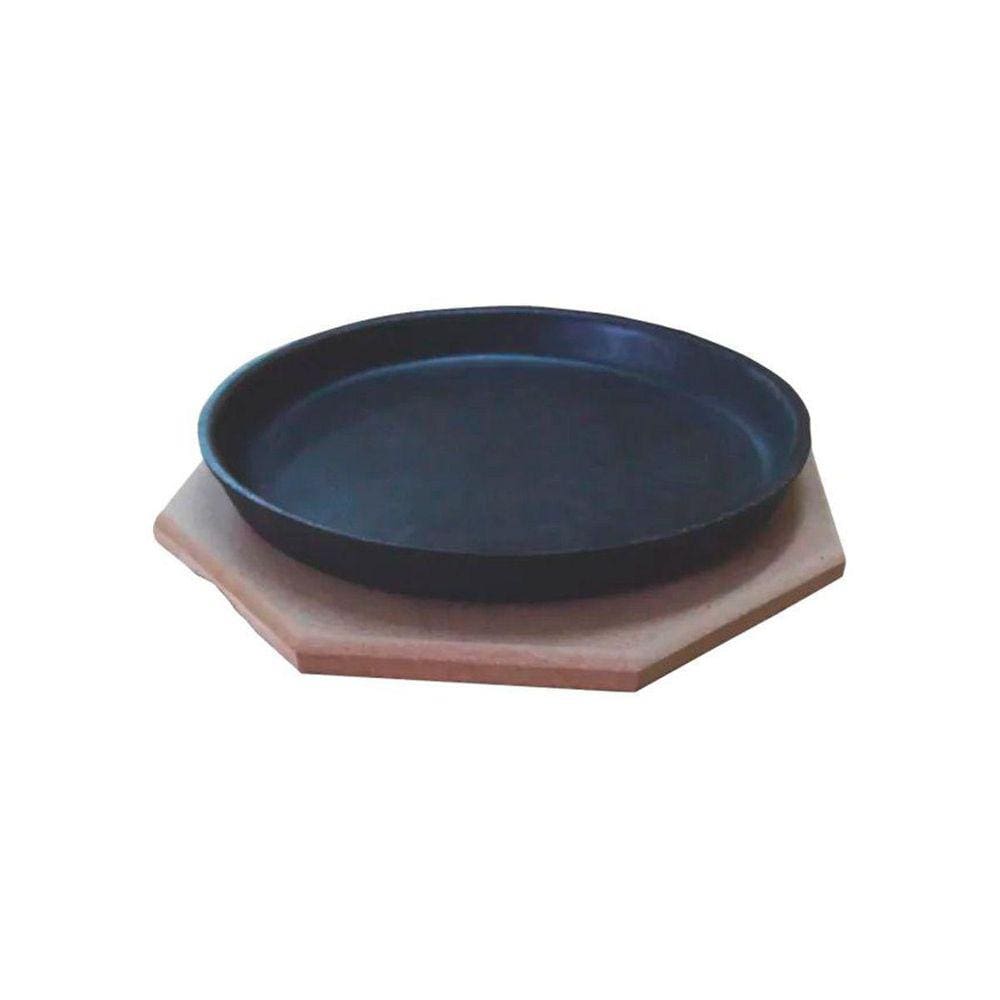 Jogo 5 Tepan Redondo 18 Ferro Fundido E 5 Aparador Madeira