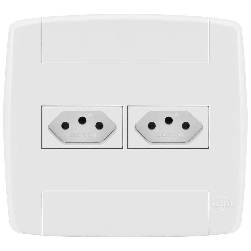 Conjunto 1 Tomada 10A + 1 Tomada 20A 4X4 - Ilumi Lev - 87042