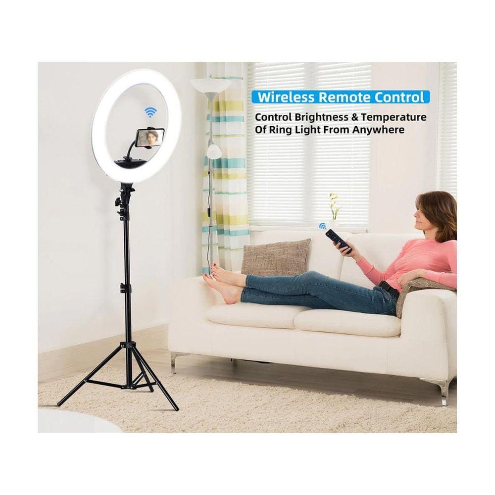 Ring Light Led 30W Grande 30Cm 12 Pol + Tripé + Suporte Cel