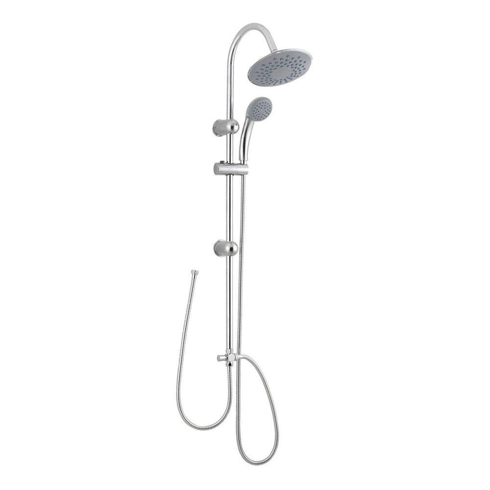 Ducha Barra Coluna Redonda 1 Jatos Cromada - Deluxe