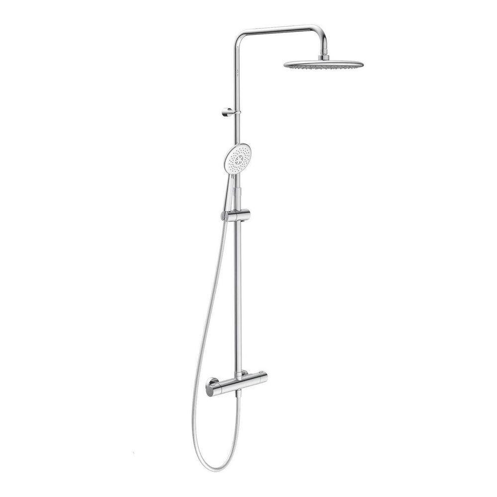 Ducha Barra Coluna Redonda 3 Jatos Cromada - Deluxe