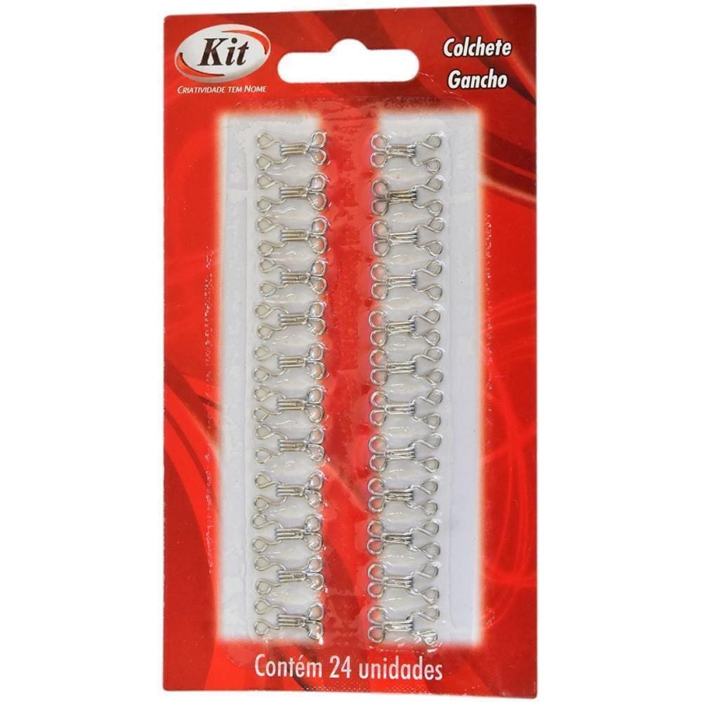 Aviamento Colchete Gancho N.02 Prata Blister Com 24