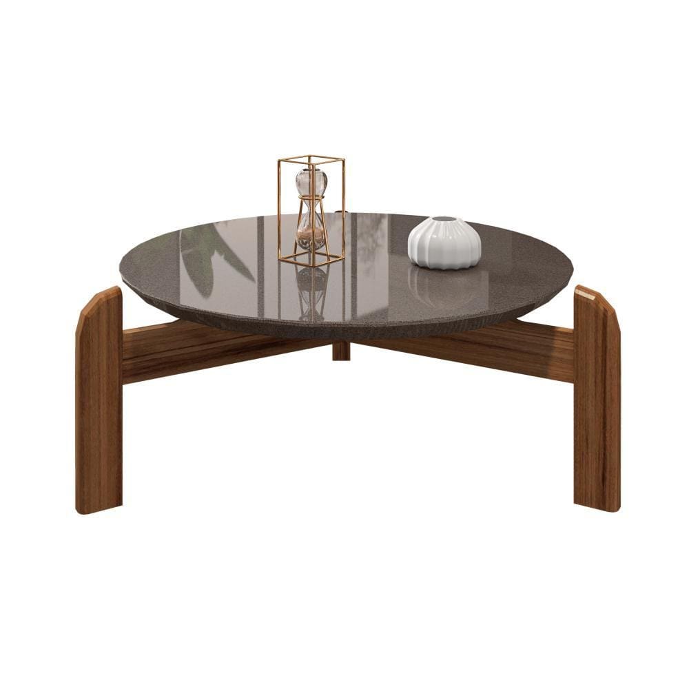 Mesa de Centro Lizz Cinza Perola/Cedro Casa D Móveis