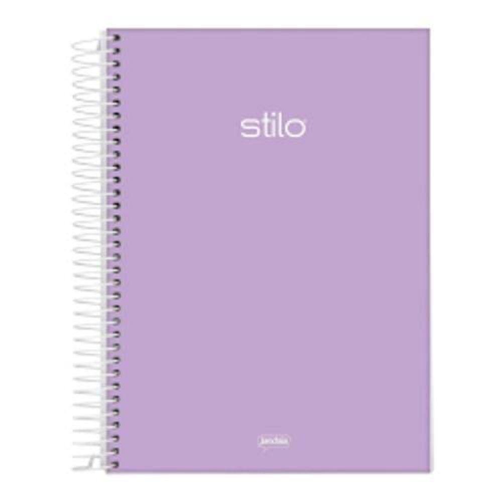 Caderno Universitário Capa Dura 01 Matéria 80 Folhas Jandaia Stilo Pastel Lilás