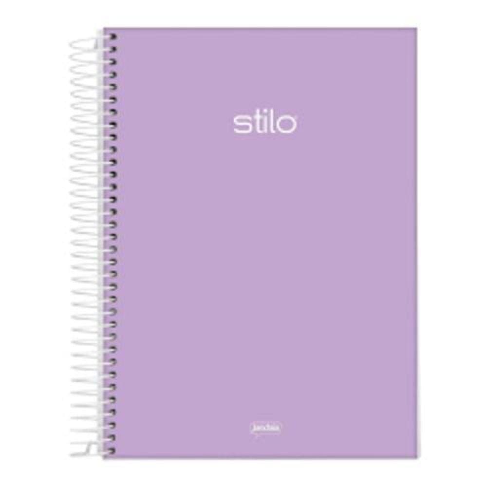 Caderno Universitário Capa Dura 01 Matéria 80 Folhas Jandaia Stilo Pastel Lilás
