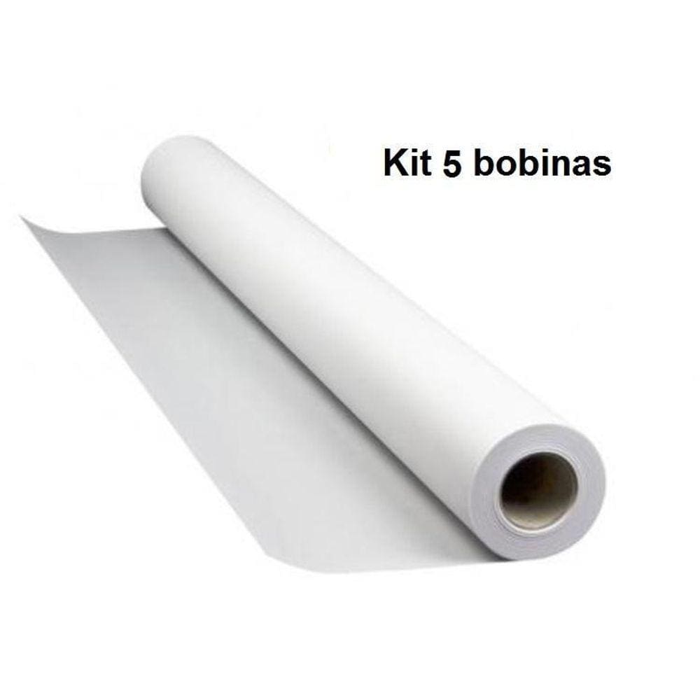 Kit 5 Bobinas Sulfite Plotter 914X50M 90G/M Tubo 2