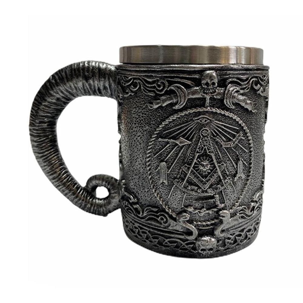 Caneca Para Chopp Maçonica 400Ml Inox
