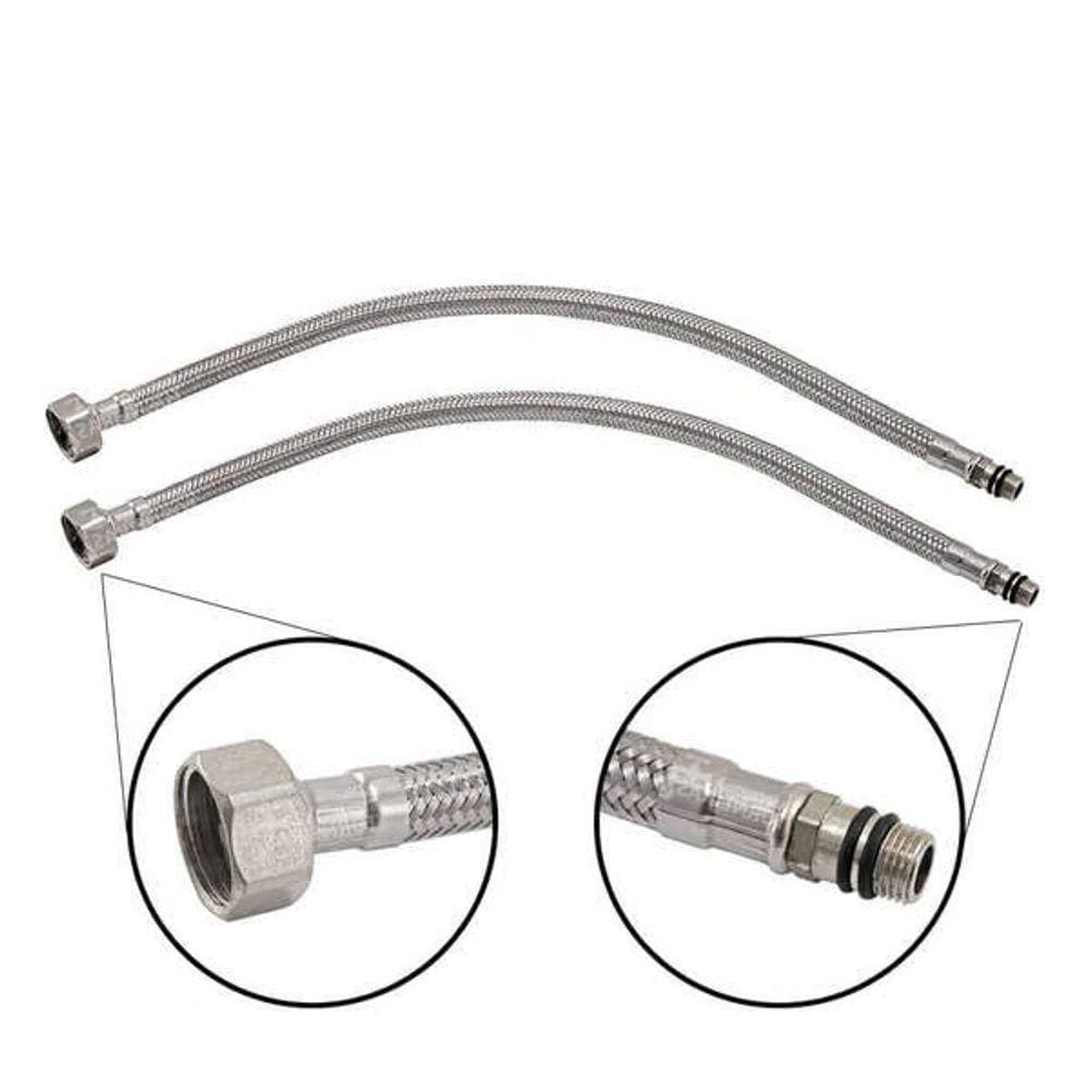 Engate Rabicho Monocomando Misturador Par Grande 80cm Flexível Mangueira Comprido Torneira Água Quente Fria Par Banheiro Cozinha