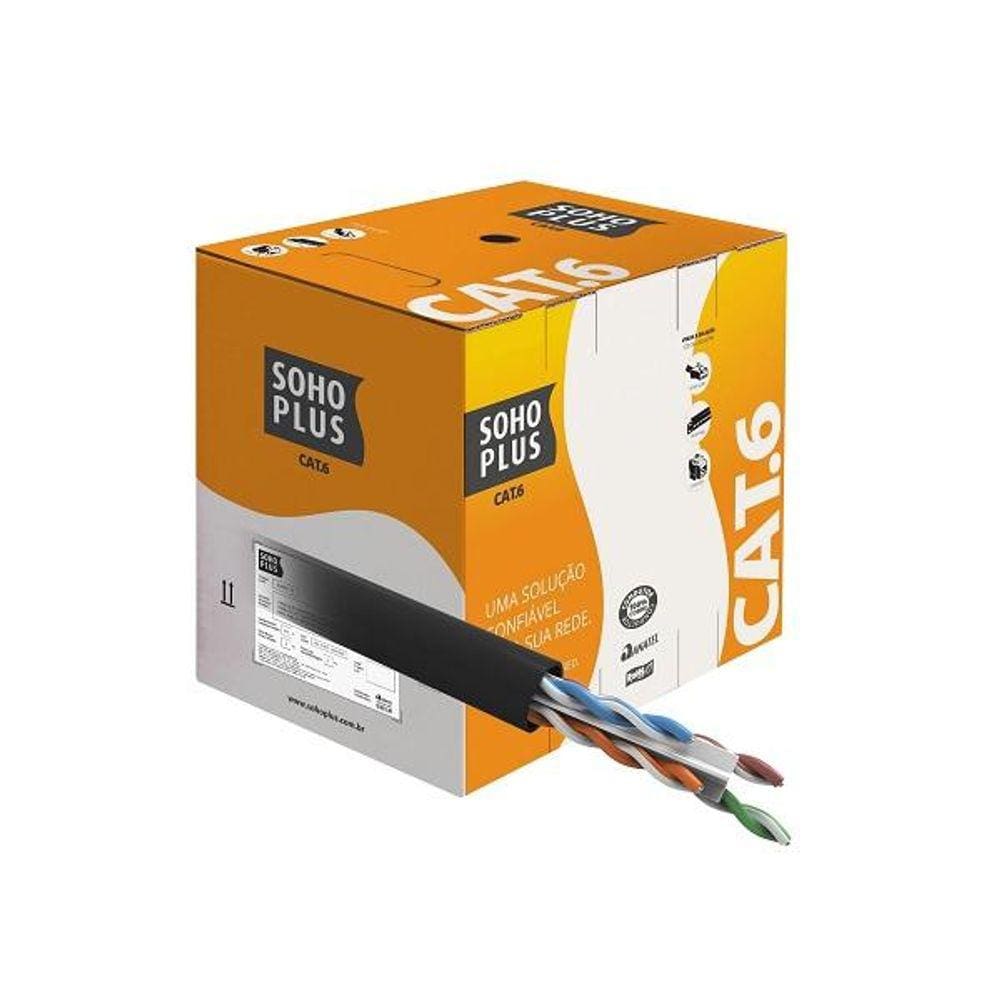 Cabo de Rede Cat6 CMX Soho 305m, Preto   FURUKAWA