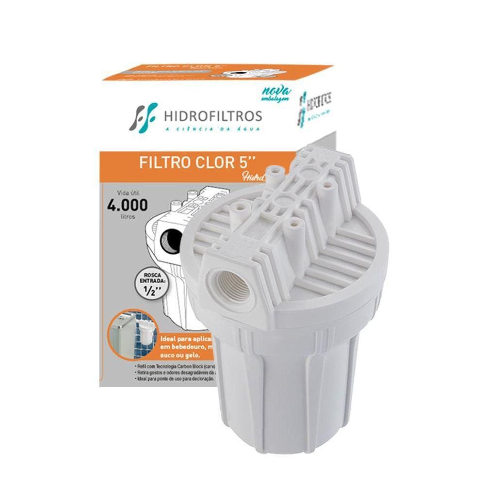 Filtro Hidrofiltros 80L/H Clor 5 Pou Branco Para Pias