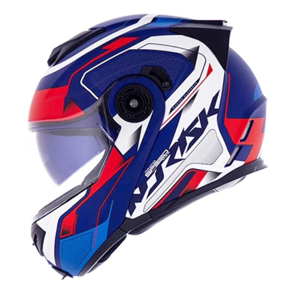 Capacete Norisk Route Ff345 Speedmax Matte Azul/Branco/Vermelho (Robocop) (58)