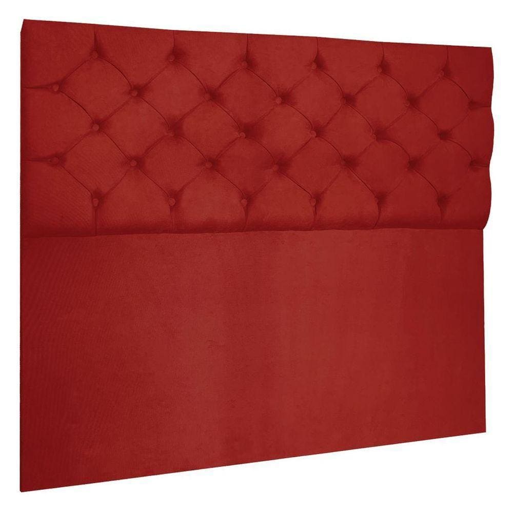Cabeceira Capitonê Queen 1,60m Jade Suede Cor Vermelho