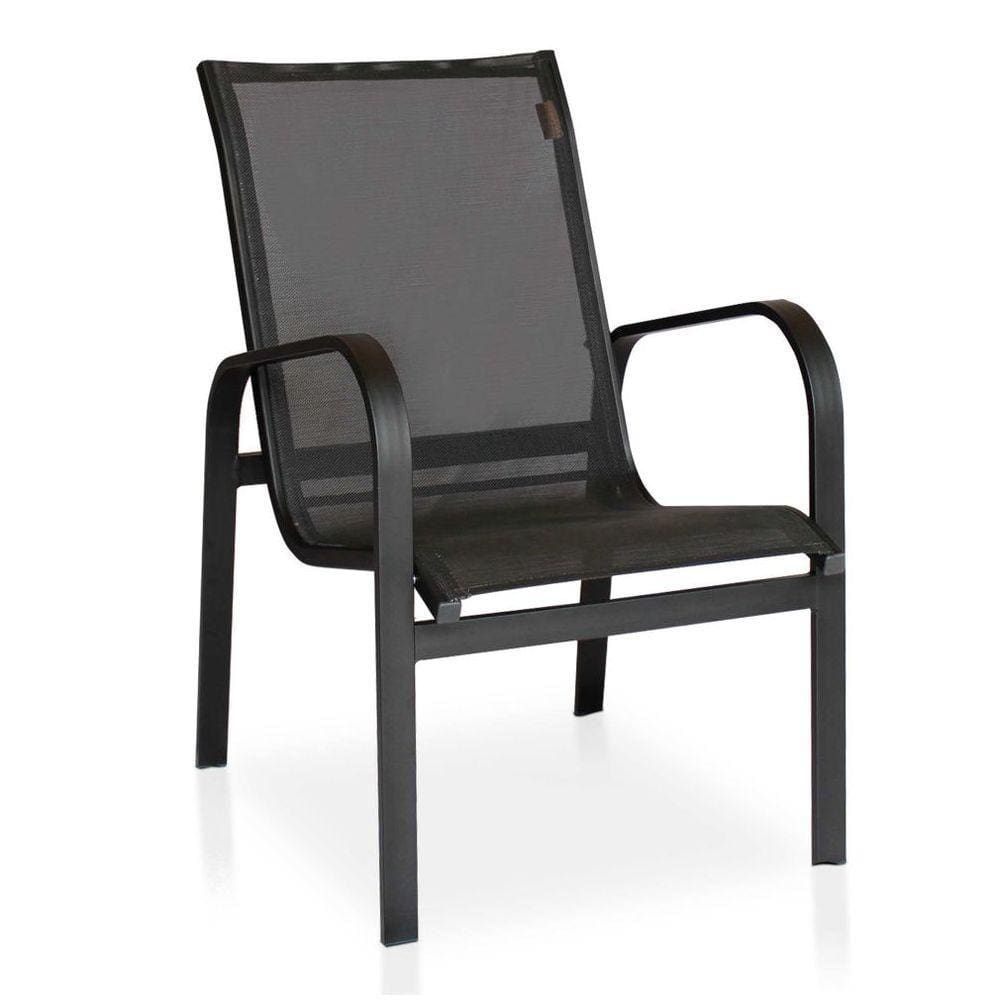 Cadeira Em Tela Sling Com Estrutura Preta